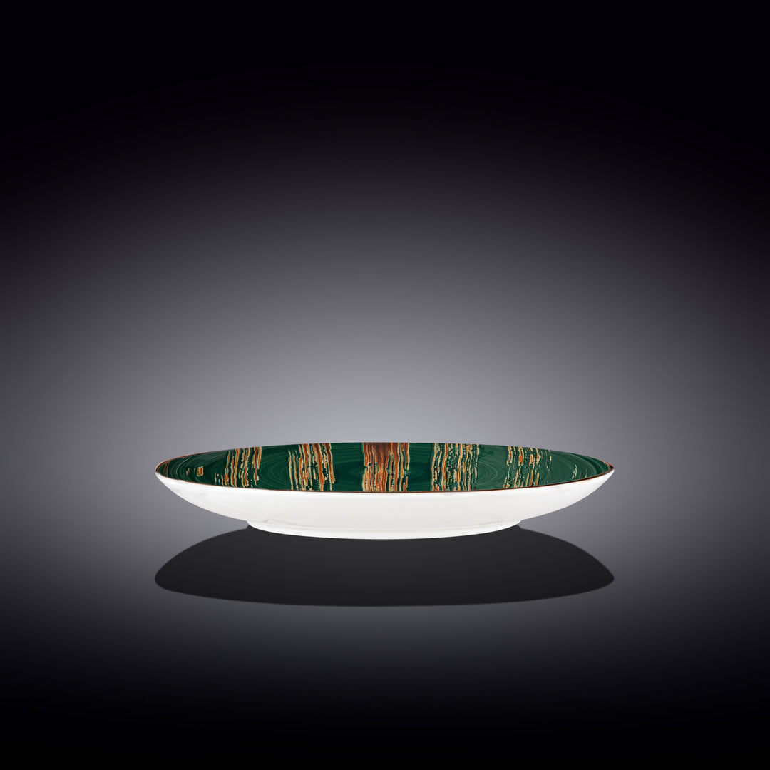 Wilmax Color Boom Scratch Round Plate – Fine Porcelain Dinnerware - Green side view - WL-668514/A