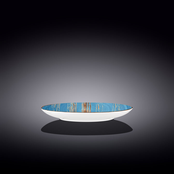 Wilmax Color Boom Scratch Round Plate – Fine Porcelain Dinnerware - Blue side view - WL-668612/A