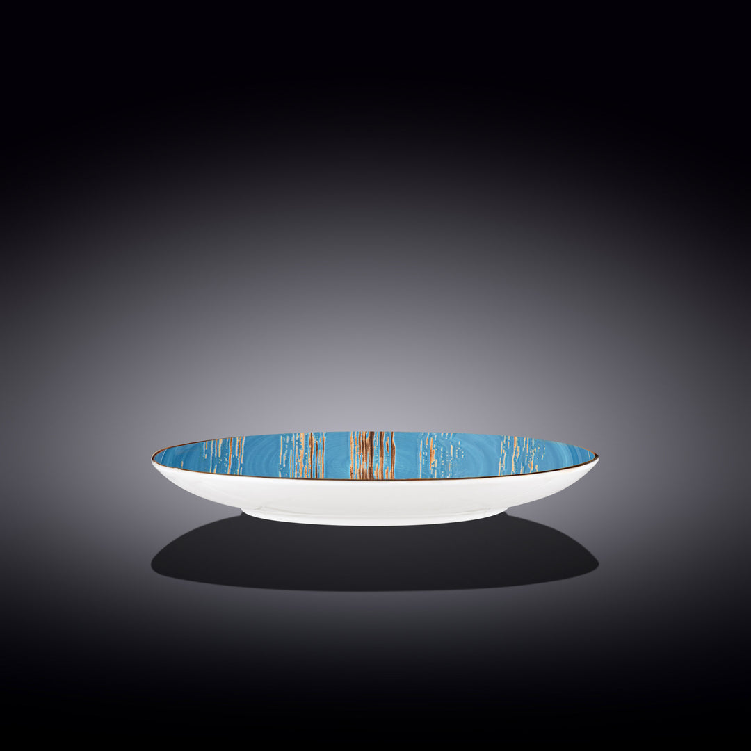 Wilmax Color Boom Scratch Round Plate – Fine Porcelain Dinnerware - Blue side view - WL-668614/A