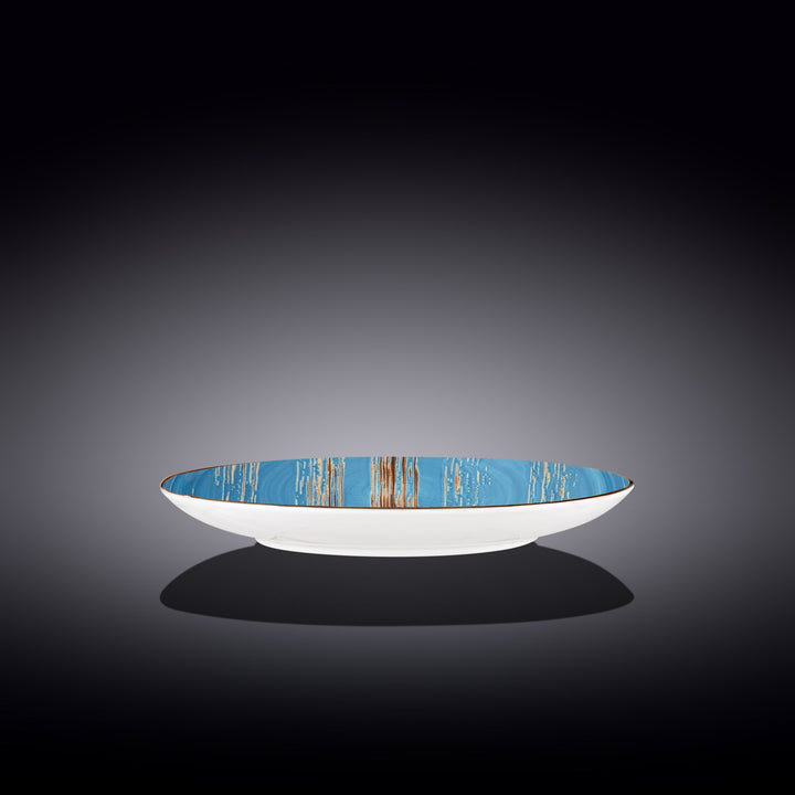 Wilmax Color Boom Scratch Round Plate – Fine Porcelain Dinnerware - Blue side view - WL-668614/A