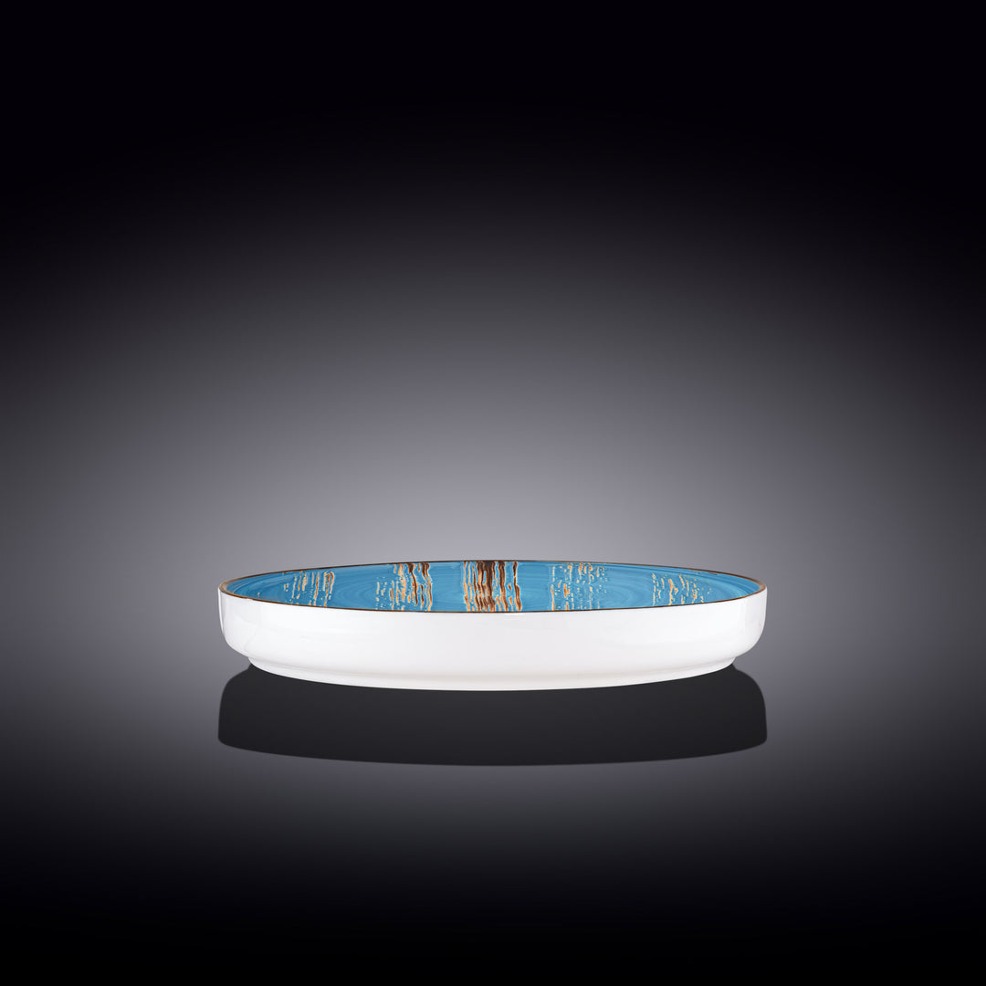 Wilmax Color Boom Scratch Porcelain Plate – Modern Tableware - Blue side view - WL-668619/A