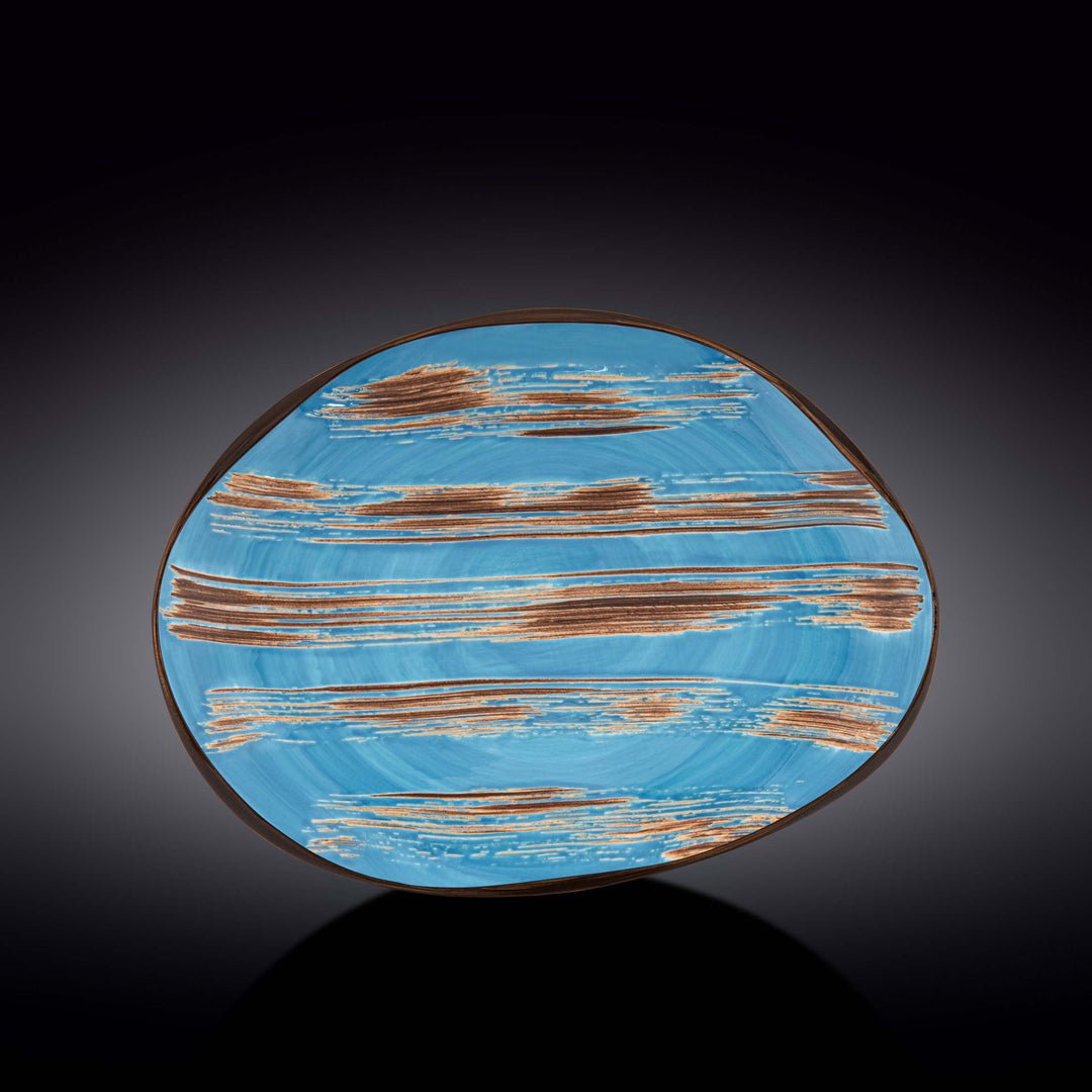Wilmax Color Boom Scratch Stone Shape Dish – Fine Porcelain Serveware - Blue - WL-668642/A