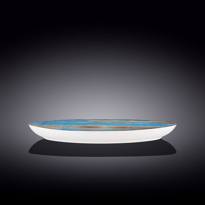 Wilmax Color Boom Scratch Stone Shape Dish – Fine Porcelain Serveware - Blue side view - WL-668642/A