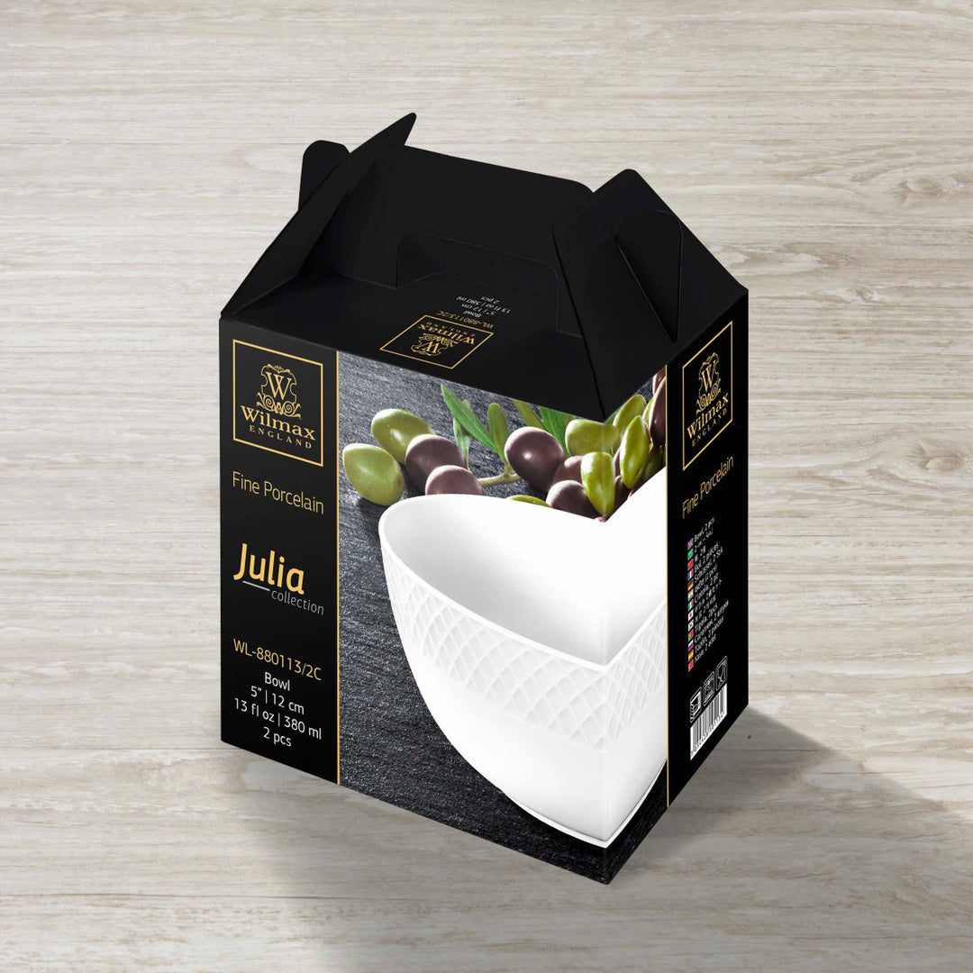 Wilmax Diamond White Porcelain Serving Bowls