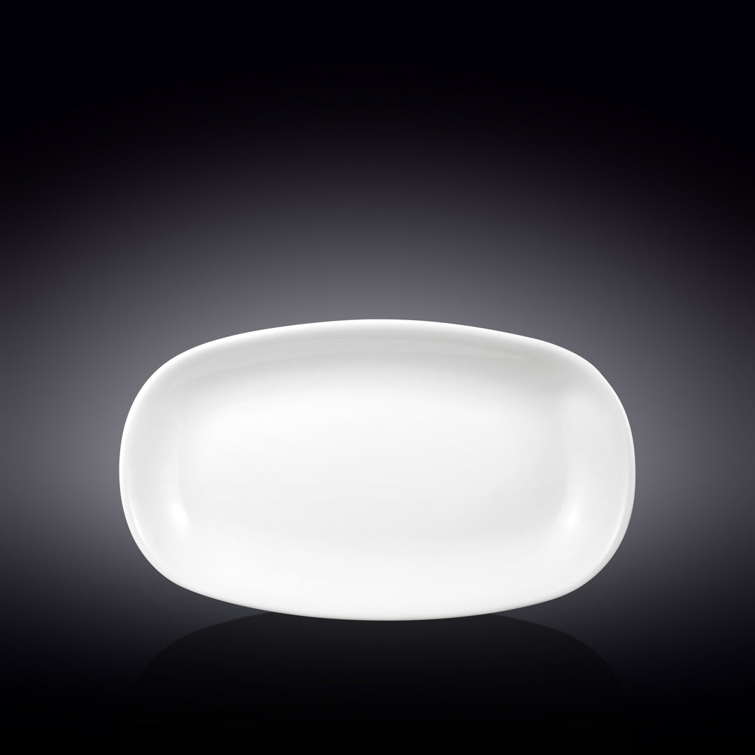 Wilmax White Deep Superellipse Dish - serving view