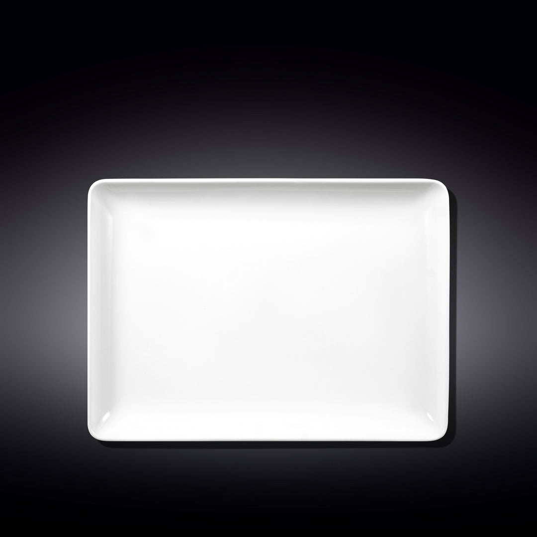 Wilmax White Rectangular Dish - side view
