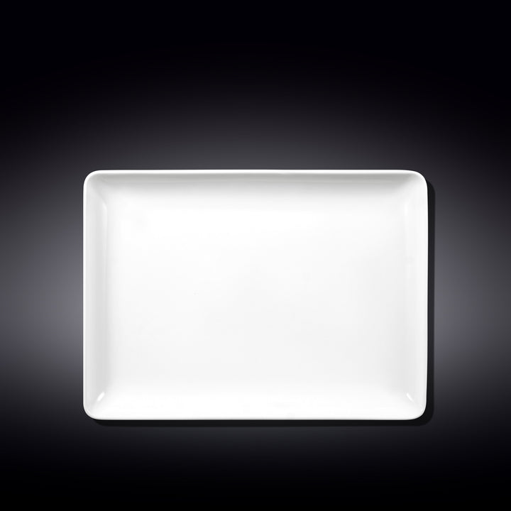 Wilmax White Rectangular Dish - side view