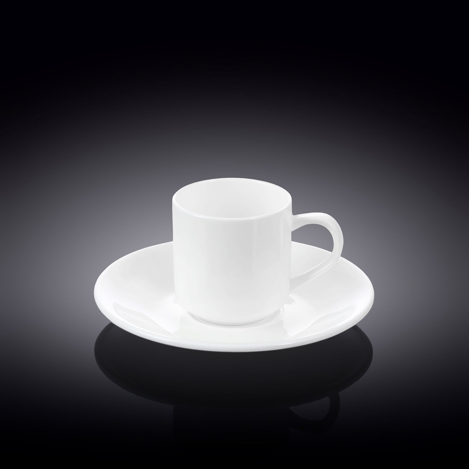 Wilmax White Porcelain Coffee Cup & Saucer - 90 ml - White