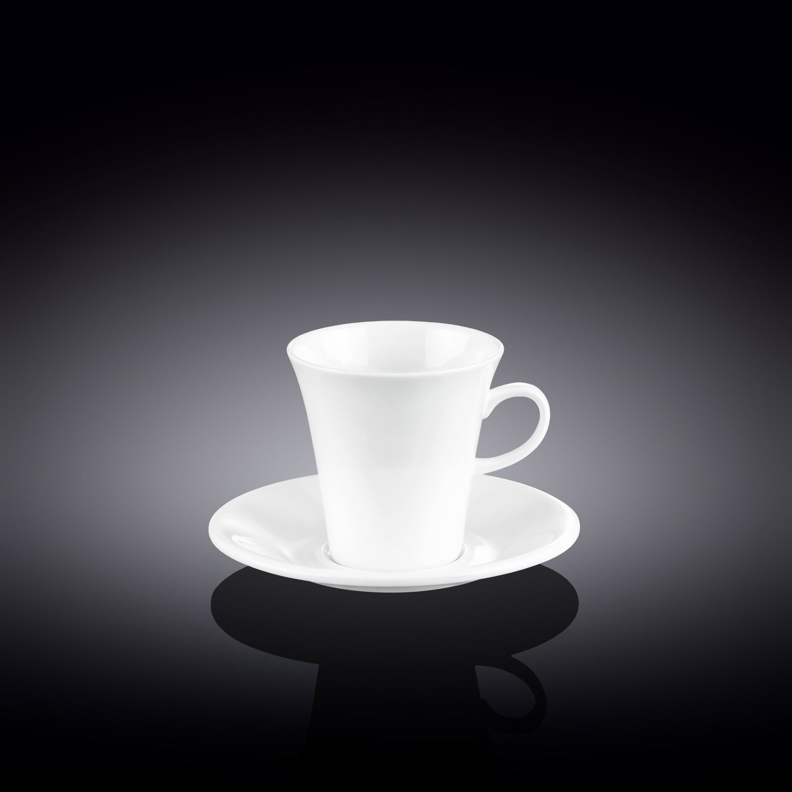 Wilmax white porcelain coffee cup and saucer - 90 ml - model 993108