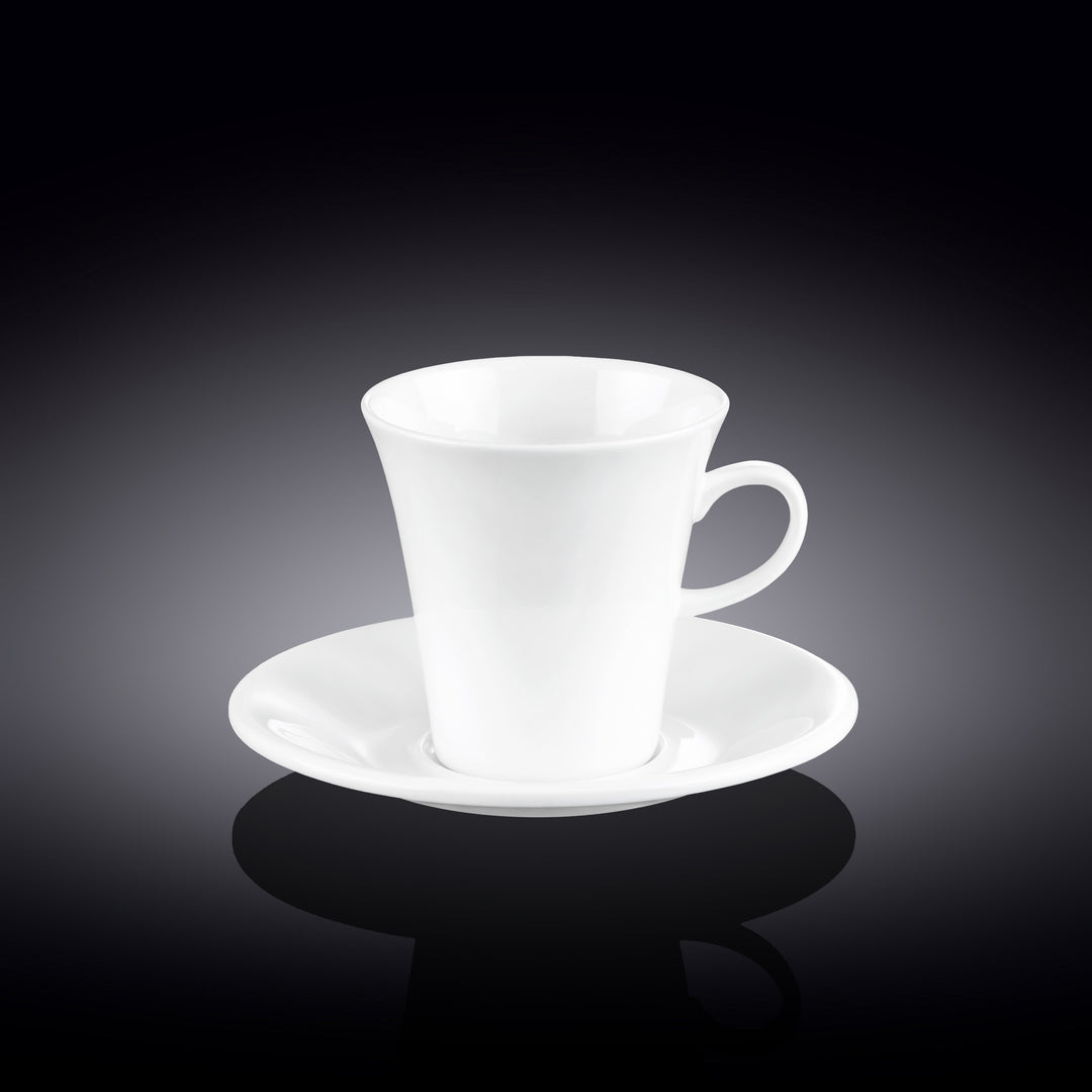 Wilmax white porcelain tea cup and saucer - 300 ml - model 993110