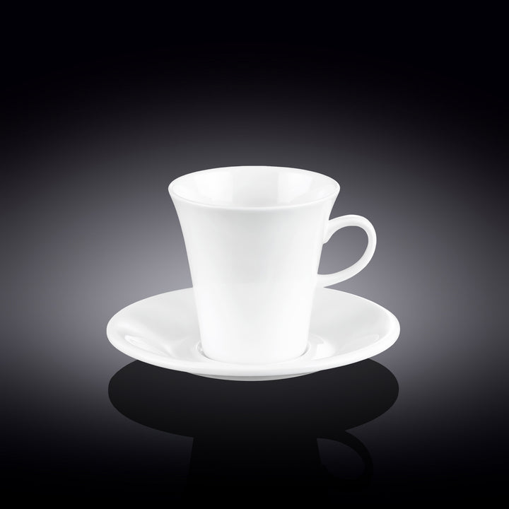 Wilmax white porcelain tea cup and saucer - 300 ml - model 993110