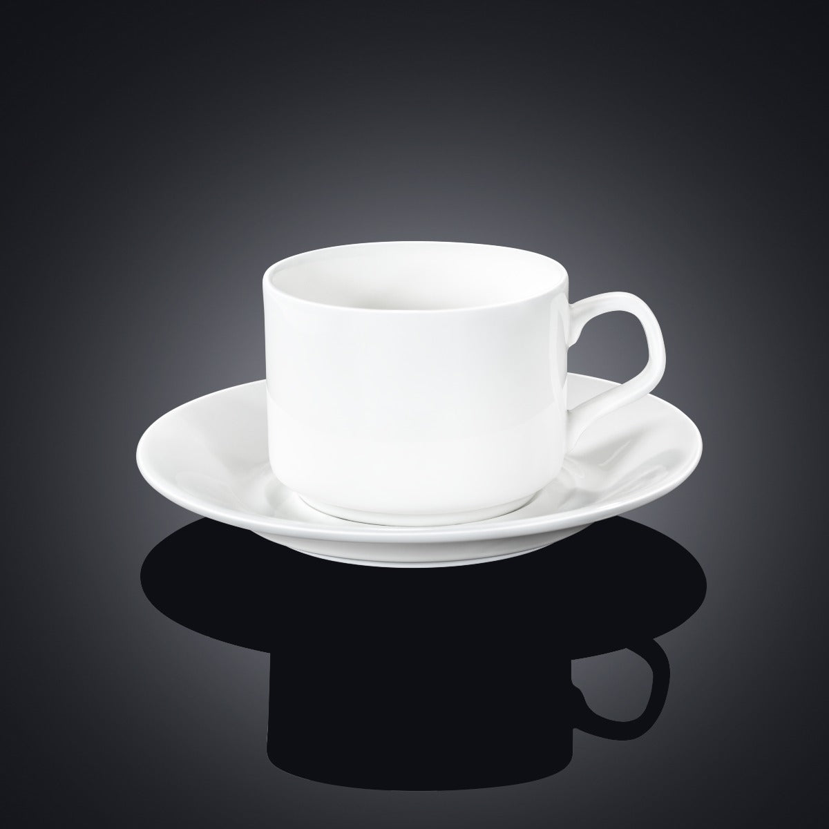 Wilmax White Porcelain Tea Cup & Saucer - 215 ml - White