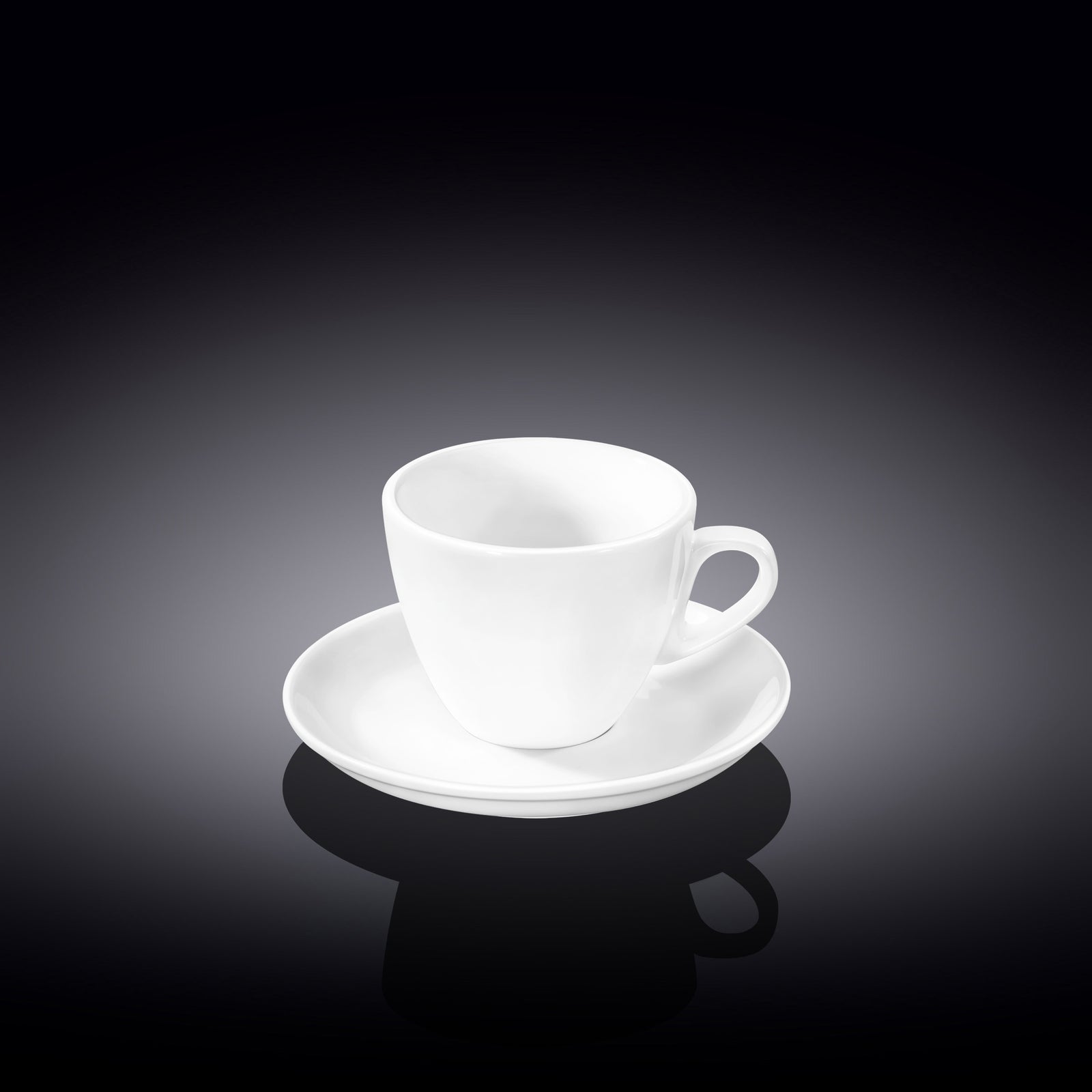 Wilmax white porcelain coffee cup and saucer - 75 ml