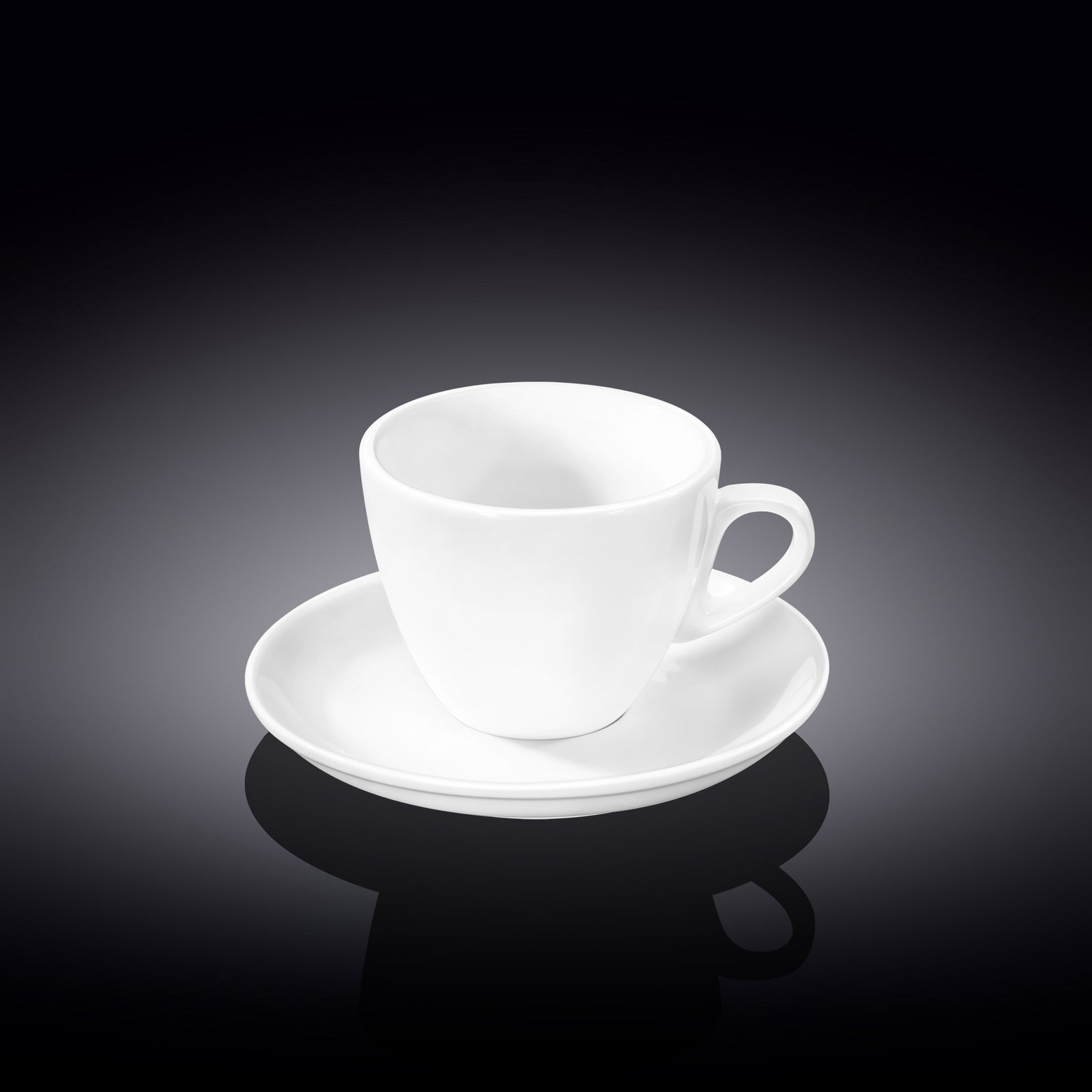 Wilmax white porcelain coffee cup and saucer - 110 ml