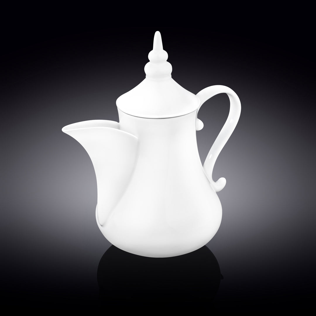 Wilmax White Porcelain Arabic Style Coffee Pot - 1000 ml - White