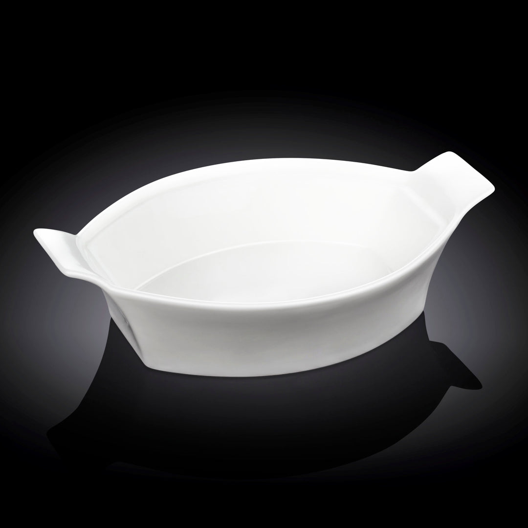 Wilmax White Fine Porcelain Oval Baking Dish – 22 cm - 22 cm