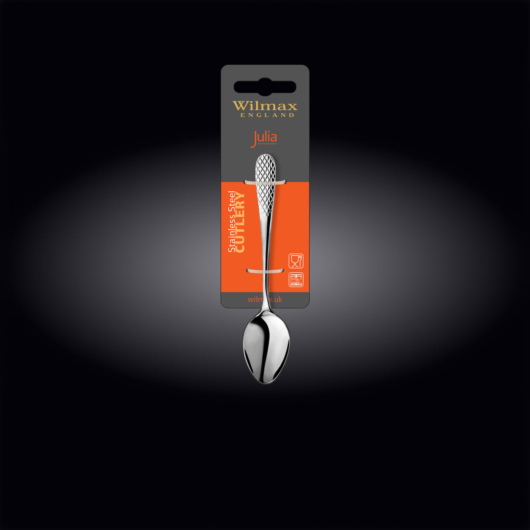 Wilmax Diamond coffee and tea spoon - silver alternate view