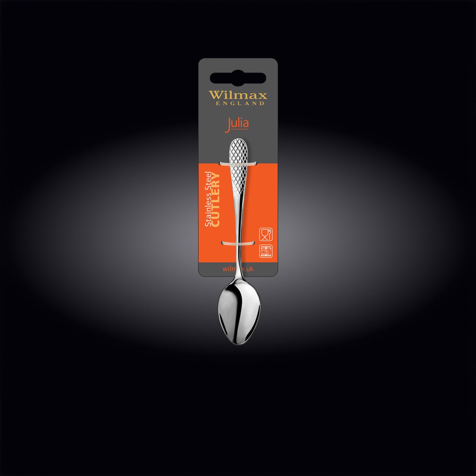 Wilmax Diamond coffee and tea spoon - silver alternate view