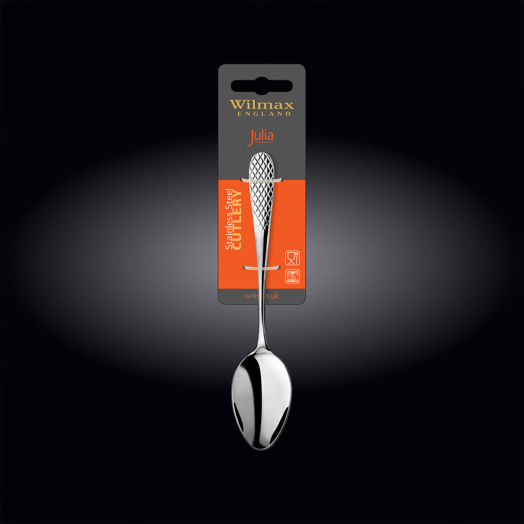 Wilmax Diamond Stainless Steel Dessert Spoon - alternate view