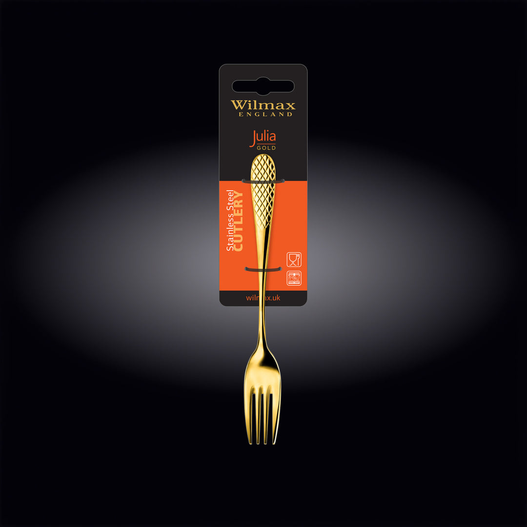 Wilmax Diamond Stainless Steel Forks - silver detail view
