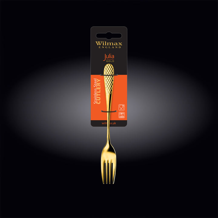 Wilmax Diamond Stainless Steel Forks - silver detail view