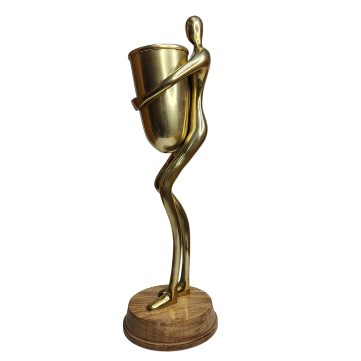 Large Mango Wood Standing Statue — Gold