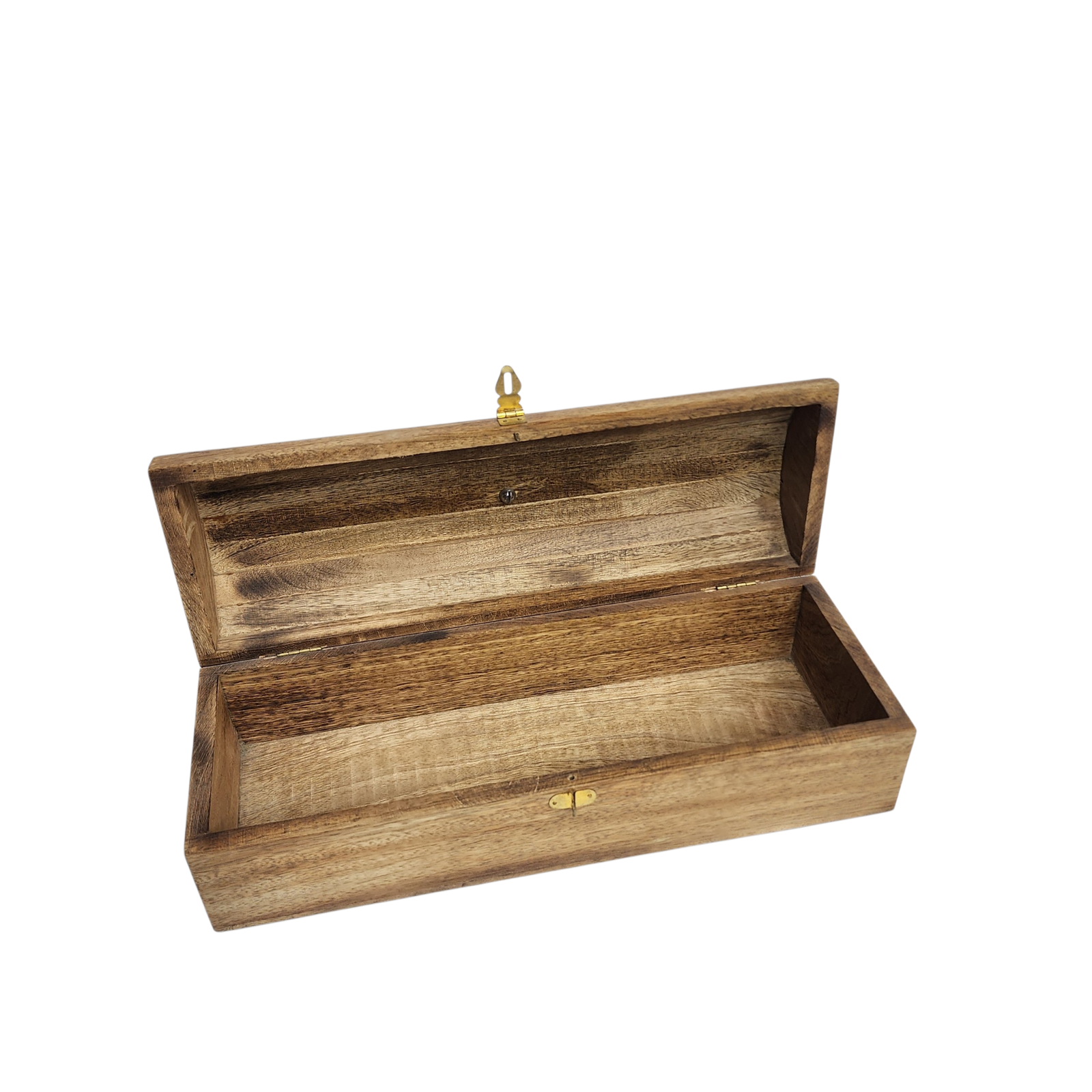 Mango Wood Wine Bottle Box with Aluminum Handle