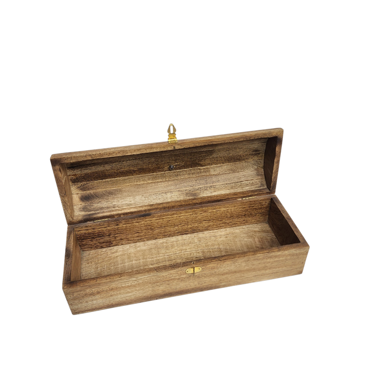 Mango Wood Wine Bottle Box with Aluminum Handle