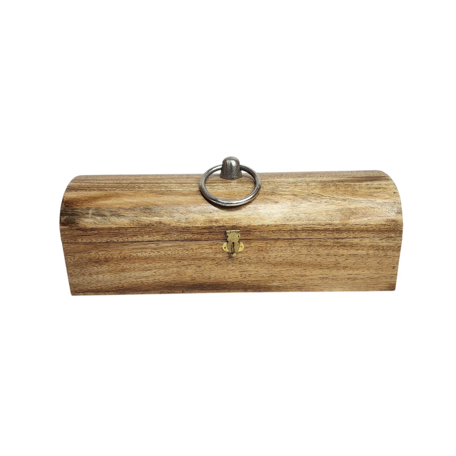Mango Wood Wine Bottle Box with Aluminum Handle — View 5