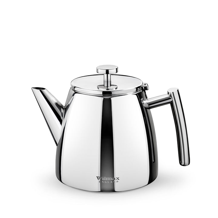 Wilmax England Double Wall Stainless Steel Tea Pot - Silver, 1200 ml