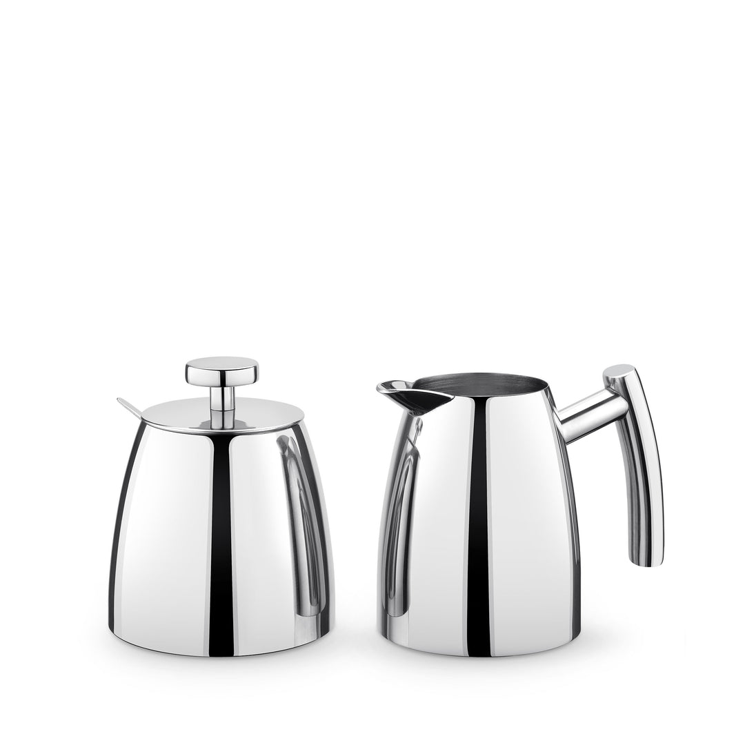 Wilmax England Stainless Steel Sugar Bowl &amp; Creamer Set - Silver, 350 ml