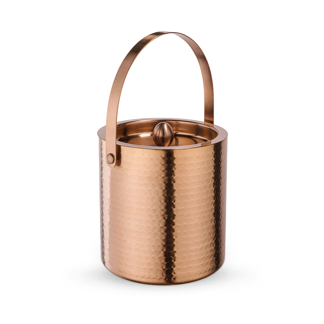 Wilmax Hammered Double Wall Ice Bucket with Lid – Bronze Matt