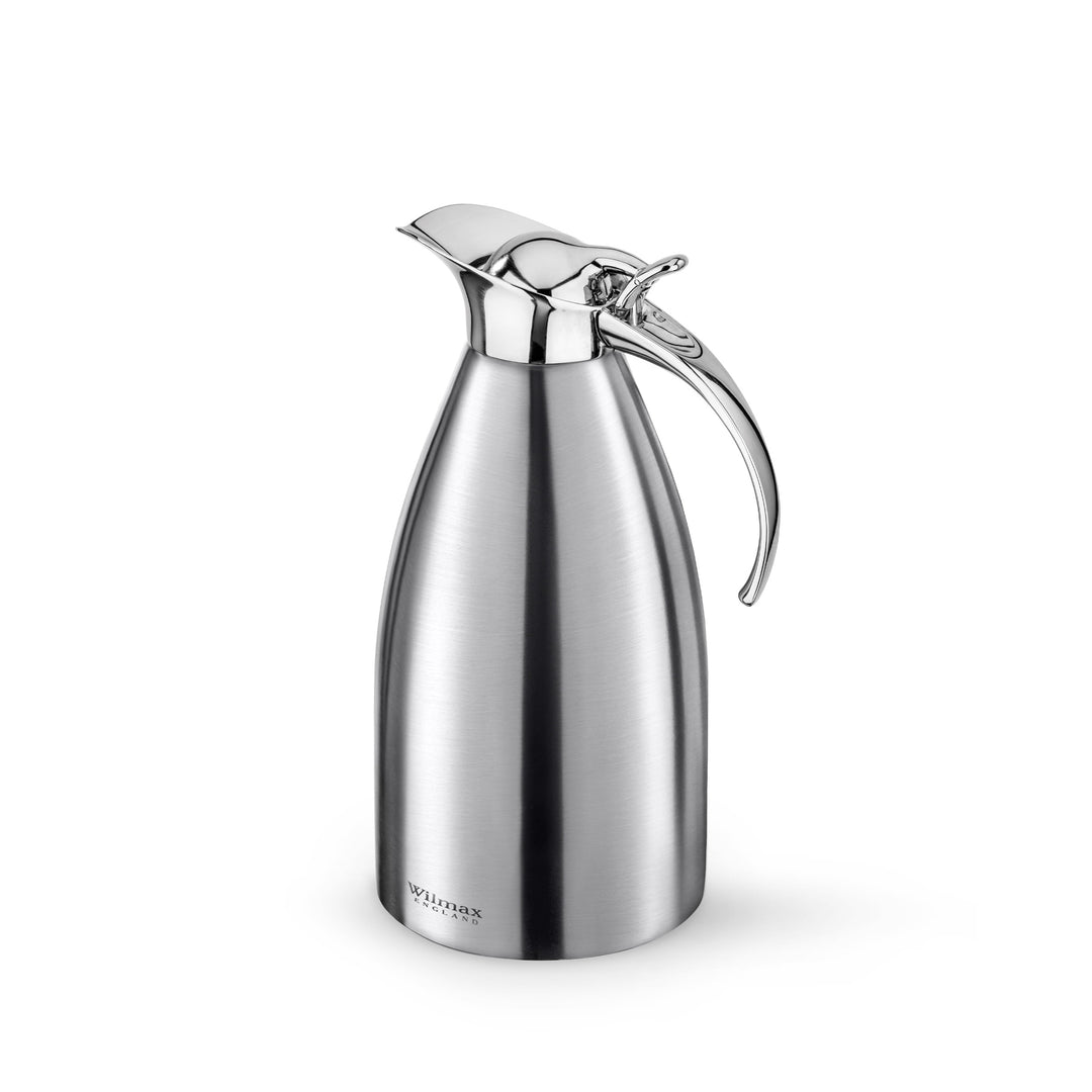 Wilmax England Stainless Steel Vacuum Jug in Colour Box - Silver Matt, 2000 ml