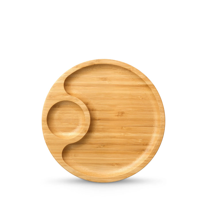 Wilmax Bamboo Round 2-Section Serving Platter - 10 in / 25 cm