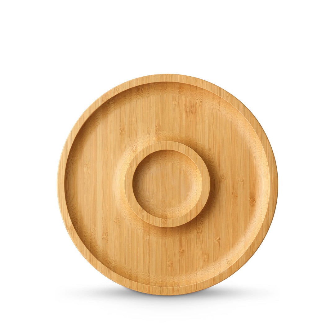 Wilmax Bamboo Oval 2-Section Serving Platter - 12 in / 30.5 cm