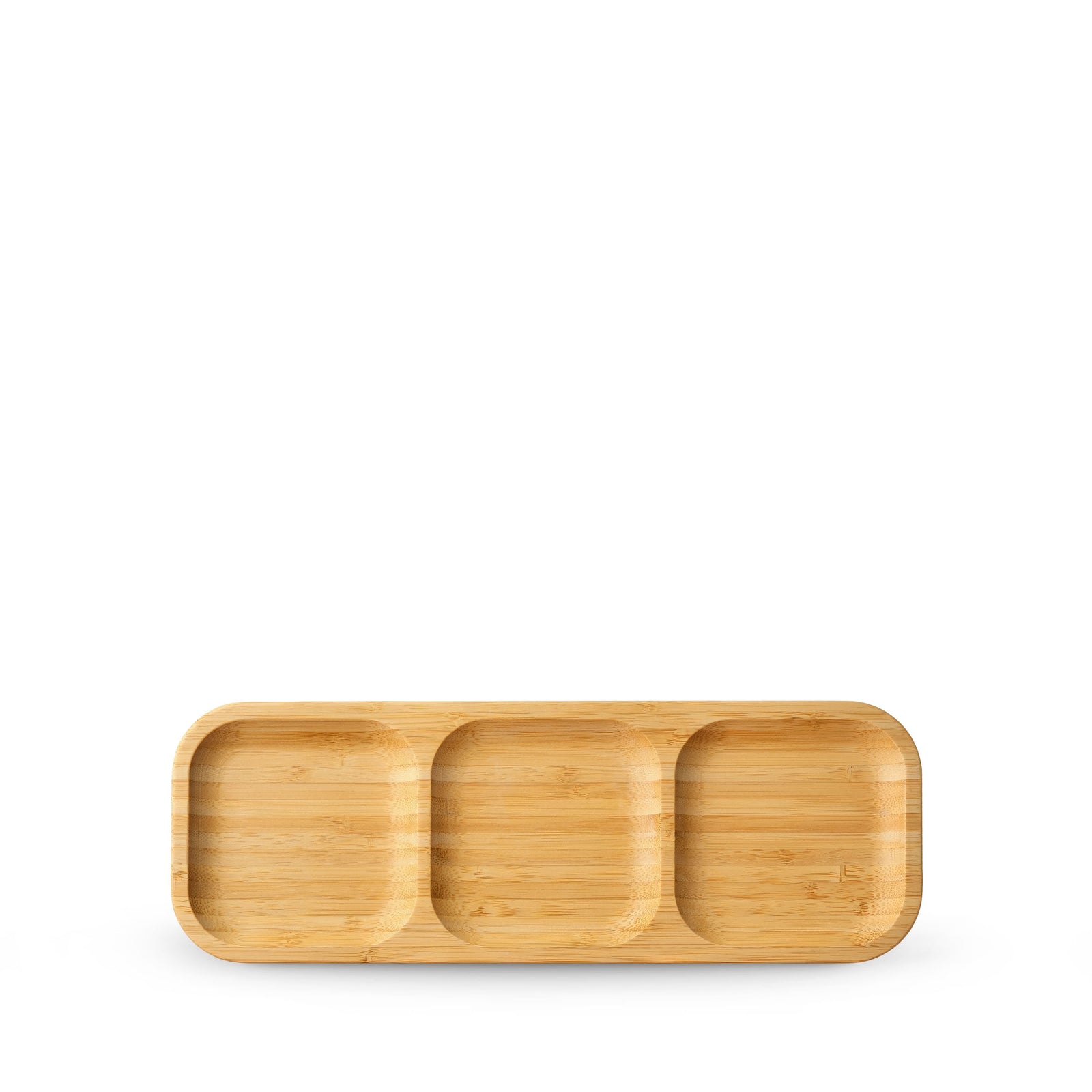 Wilmax Bamboo Rectangular Divided Dish - 13 x 4.5 in / 32.5 x 11.5 cm