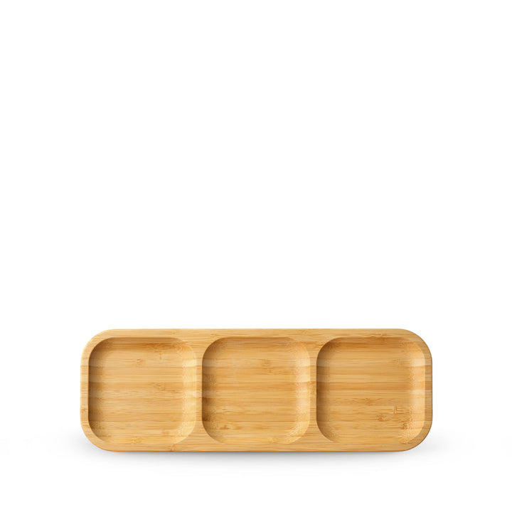 Wilmax Bamboo Rectangular Divided Dish - 13 x 4.5 in / 32.5 x 11.5 cm