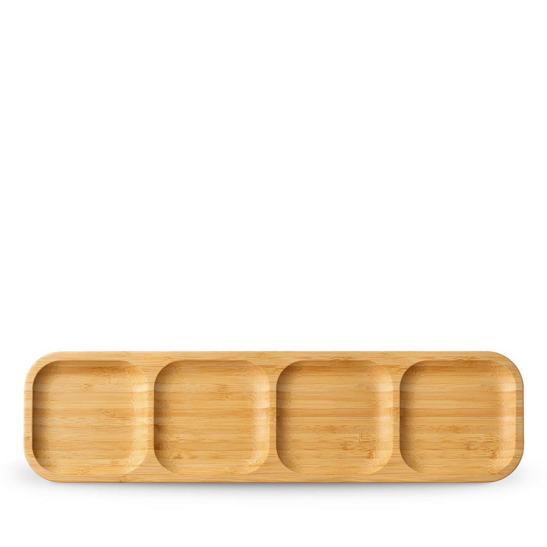 Wilmax Bamboo Rectangular Divided Dish - 17 x 4.5 in / 43 x 11.5 cm