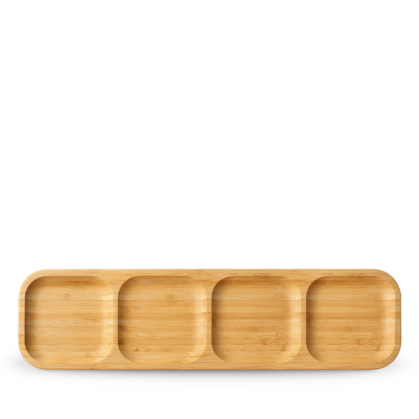 Wilmax Bamboo Rectangular Divided Dish - 17 x 4.5 in / 43 x 11.5 cm