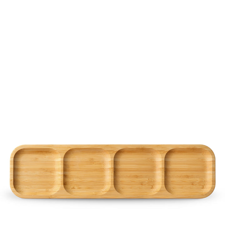 Wilmax Bamboo Rectangular Divided Dish - 17 x 4.5 in / 43 x 11.5 cm
