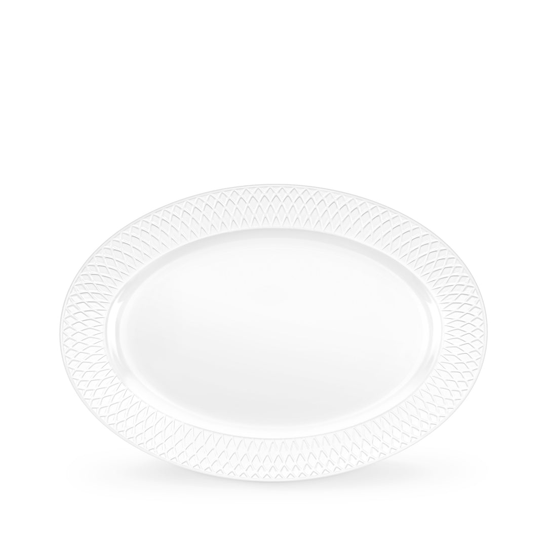Wilmax Diamond White flat rim oval platter 35 x 25 cm