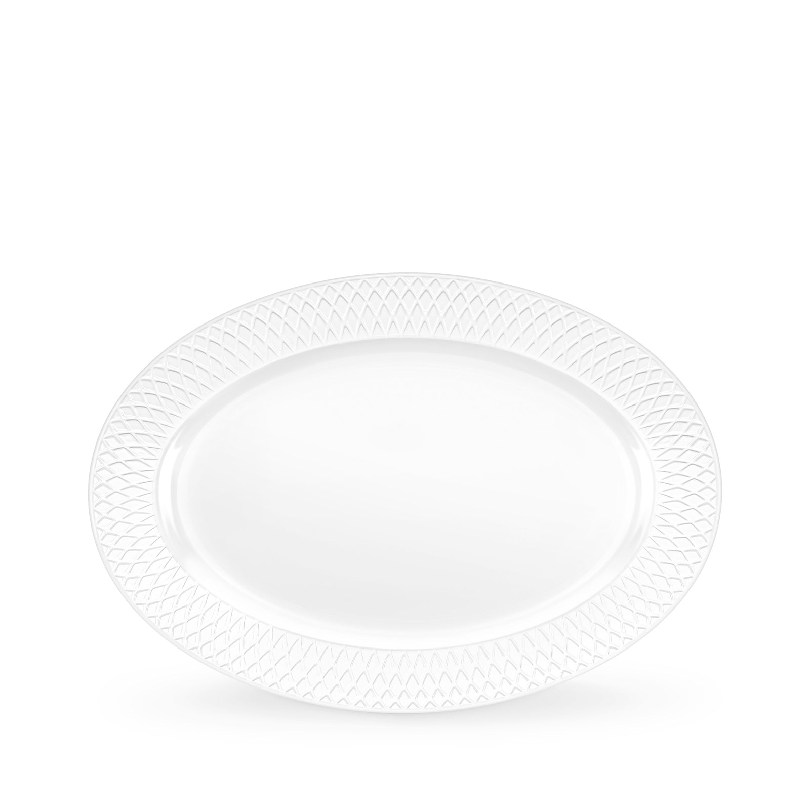 Wilmax Diamond White flat rim oval platter 35 x 25 cm