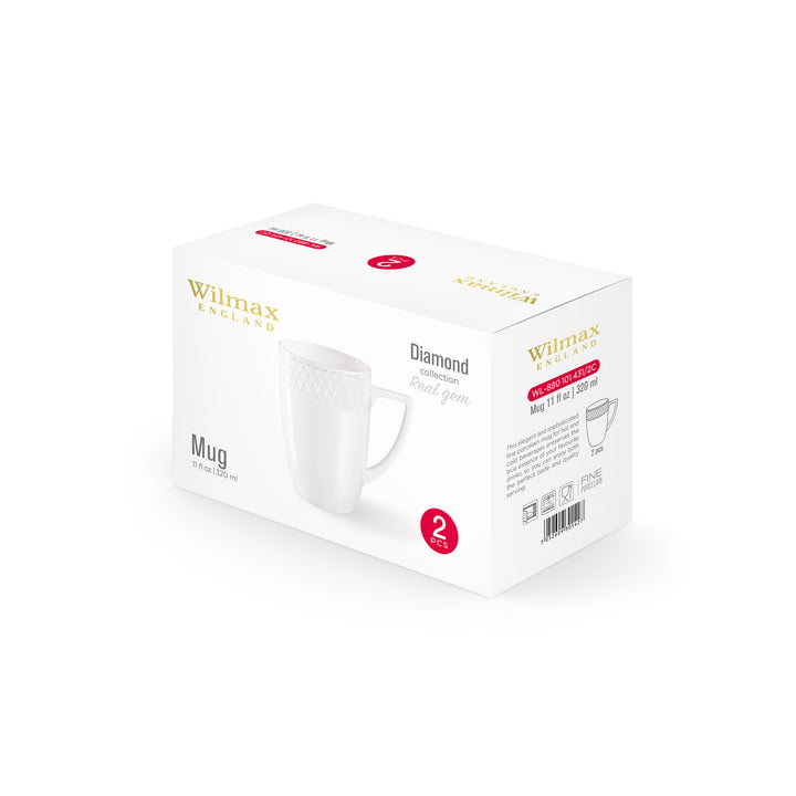 Wilmax Diamond White Porcelain Mugs