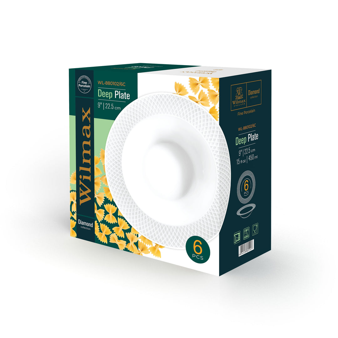 Wilmax Diamond White Deep Rim Round Plate 450 ml