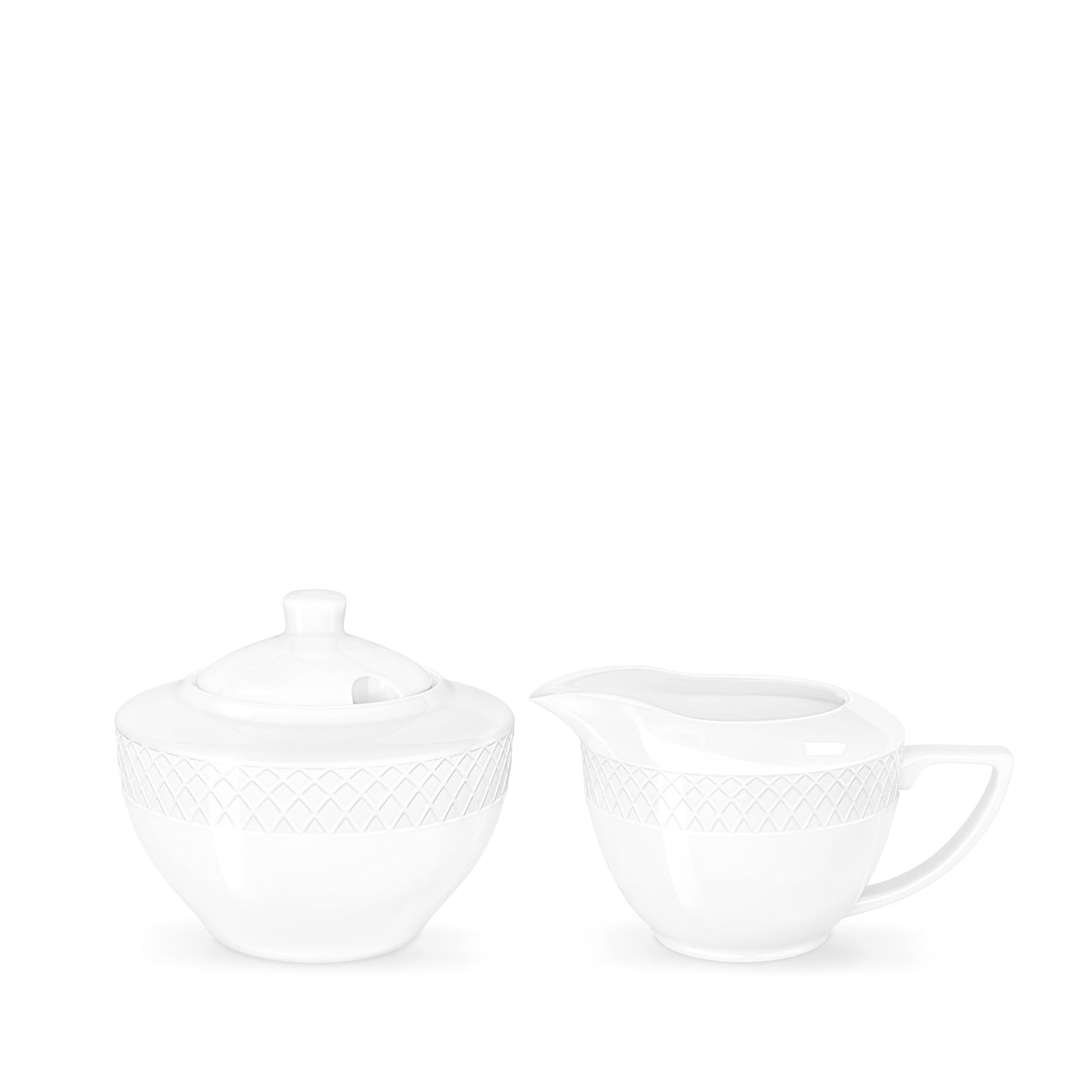Wilmax Diamond White sugar bowl and creamer set