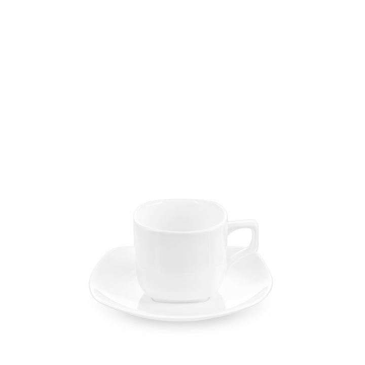 Wilmax Quartet white porcelain tea cup and saucer - 200 ml