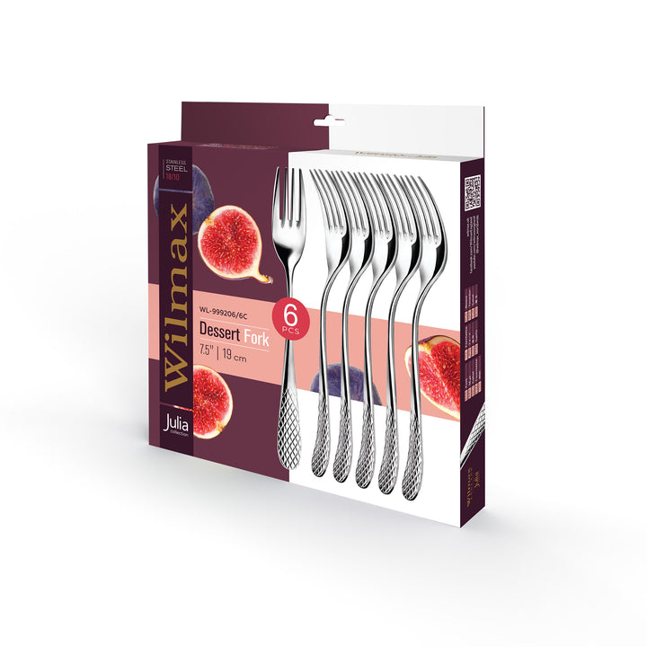 Wilmax Diamond Stainless Steel Forks - gold detail view