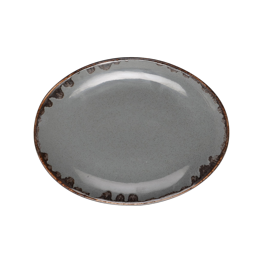 Rinart Grey Elips Oval Platter - 30.6 x 20.2 cm