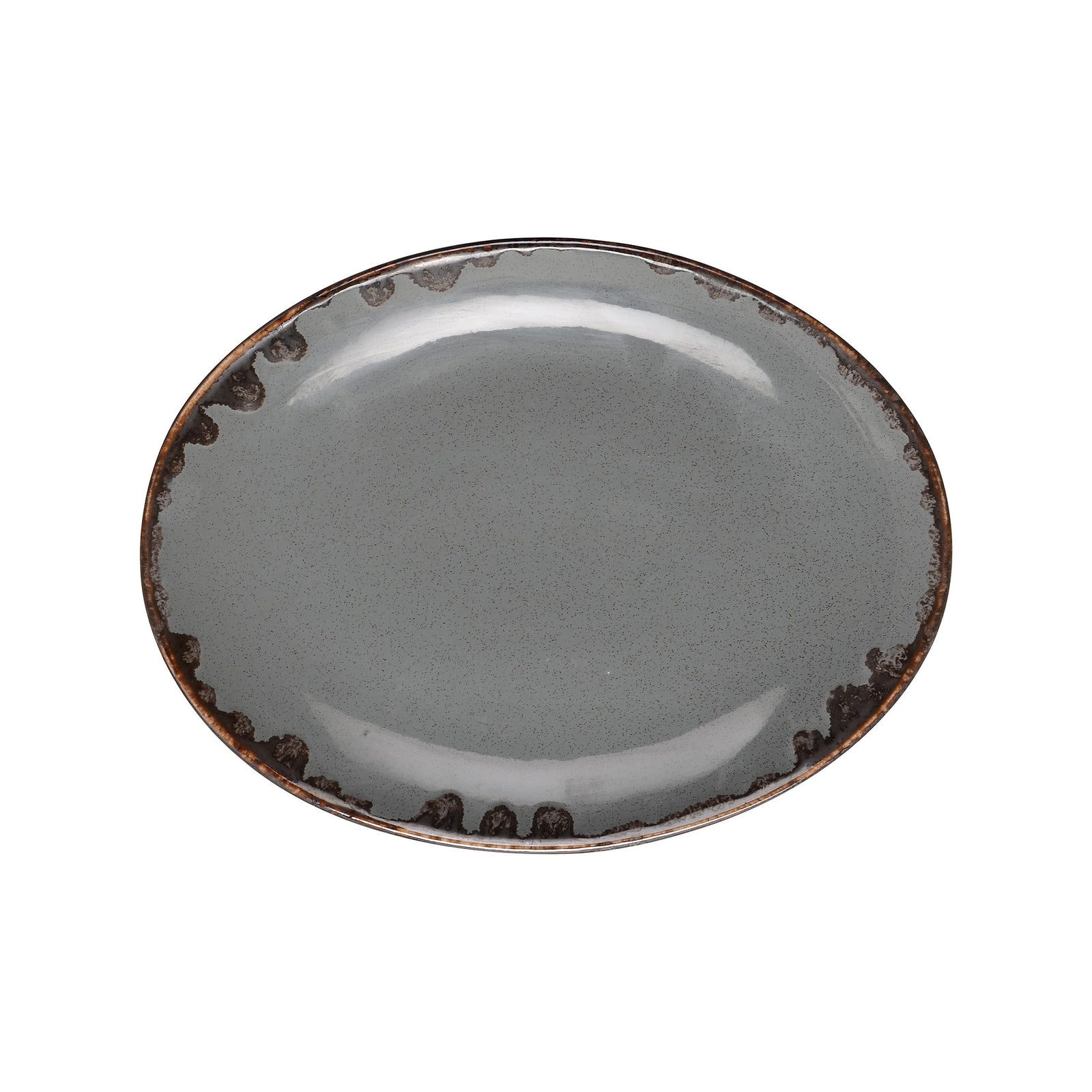Rinart Grey Elips Oval Platter - 30.6 x 20.2 cm