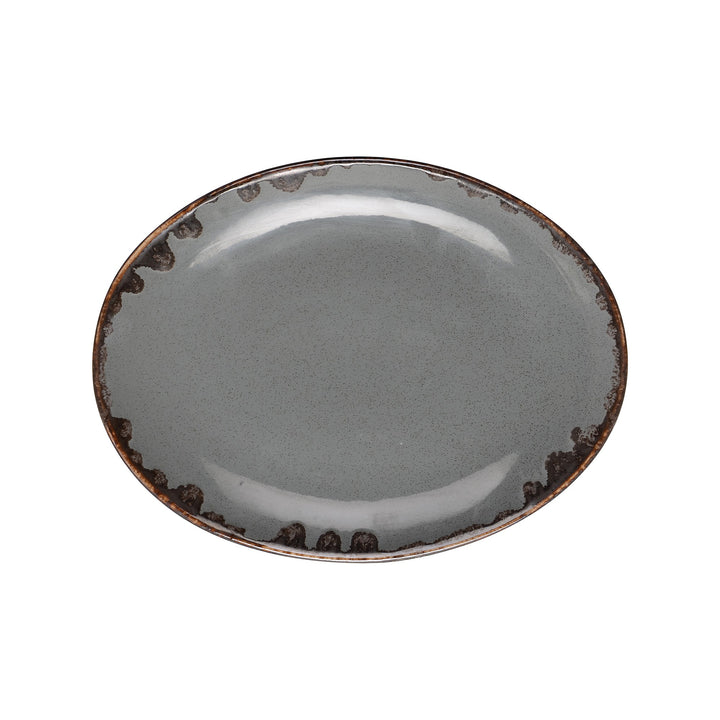 Rinart Grey Elips Oval Platter - 30.6 x 20.2 cm